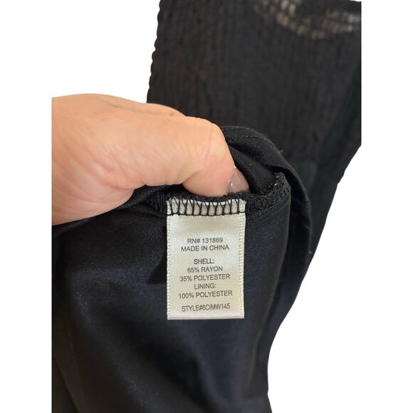 Maeve Anthropologie Black Smocked Milk Maid Spaghetti Strap Maxi Dress Black M - Picture 5 of 5